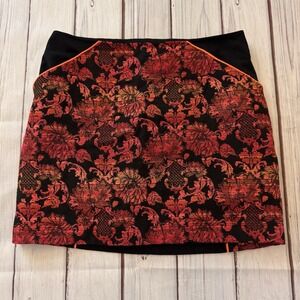 Ted Baker London Womens Abstract Print Zipped Skirt Multicolor Size 1